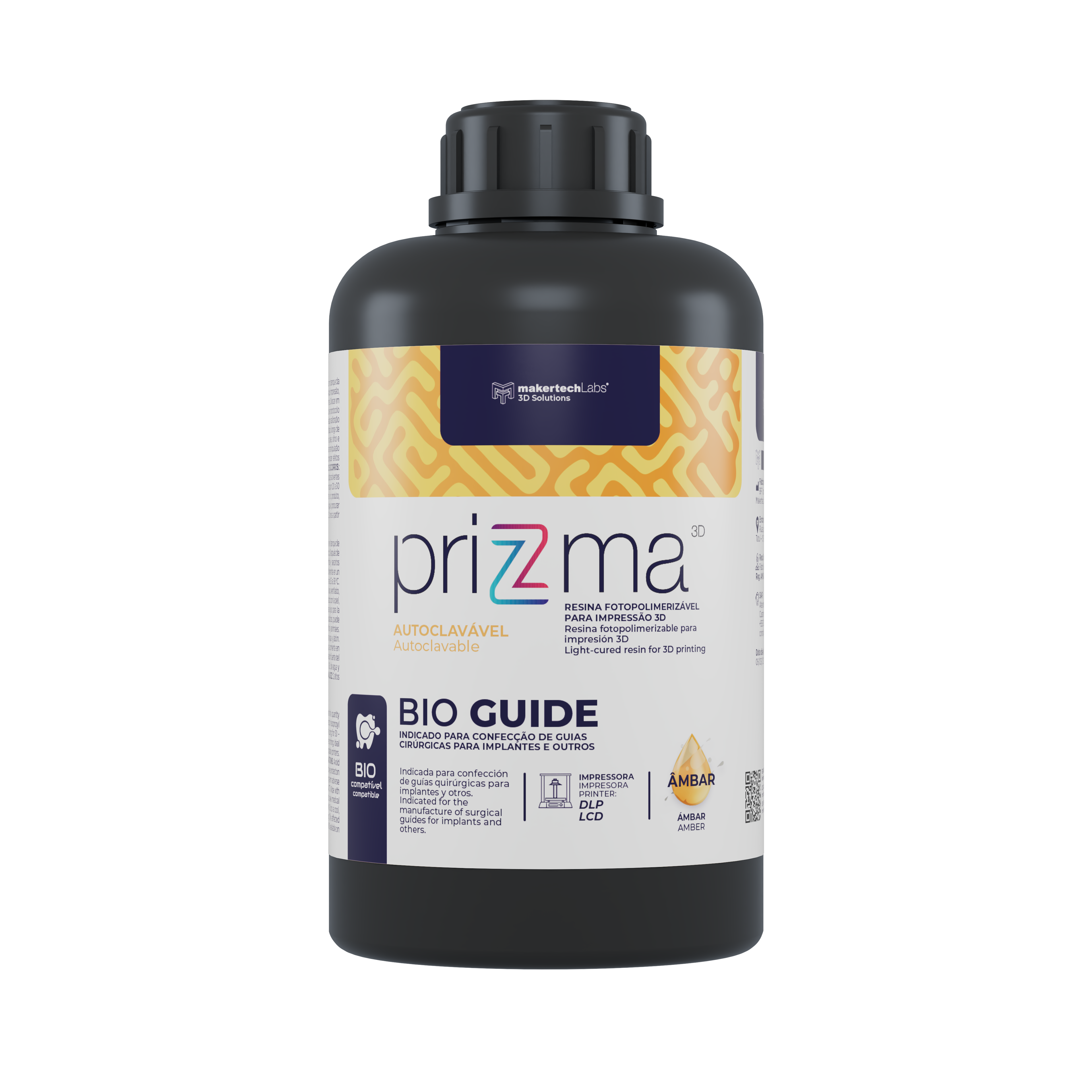 Prizma 3d Resin Bio Guide -Amber - Autoclavable 1 kg